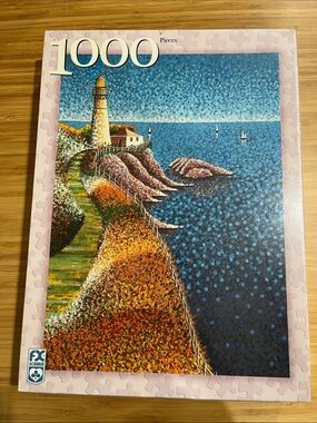 1000-Piece Lighthouse Seaside Puzzle - Multi-Color